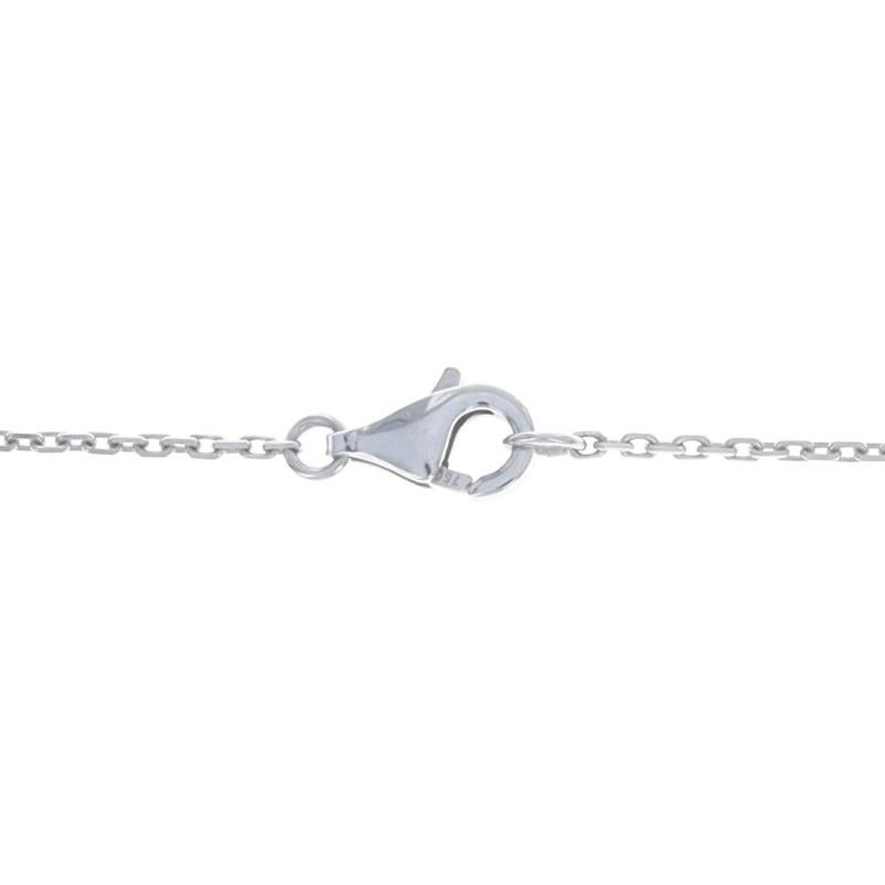 Collana aureola con diamanti e turchesi in oro bianco - 18k Cabochon .25ctw Regolabile in vendita 1