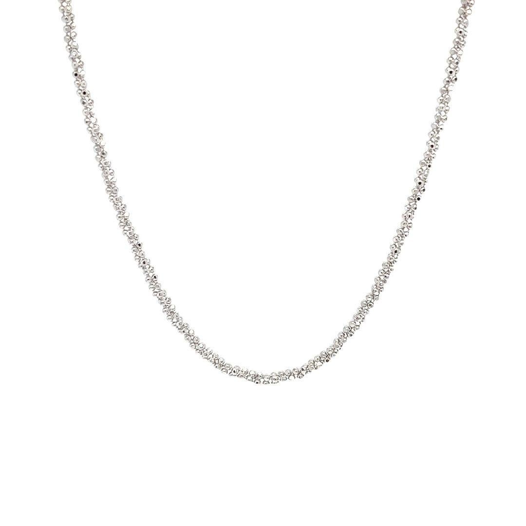 Collana a catena ritorta in oro bianco in vendita 1