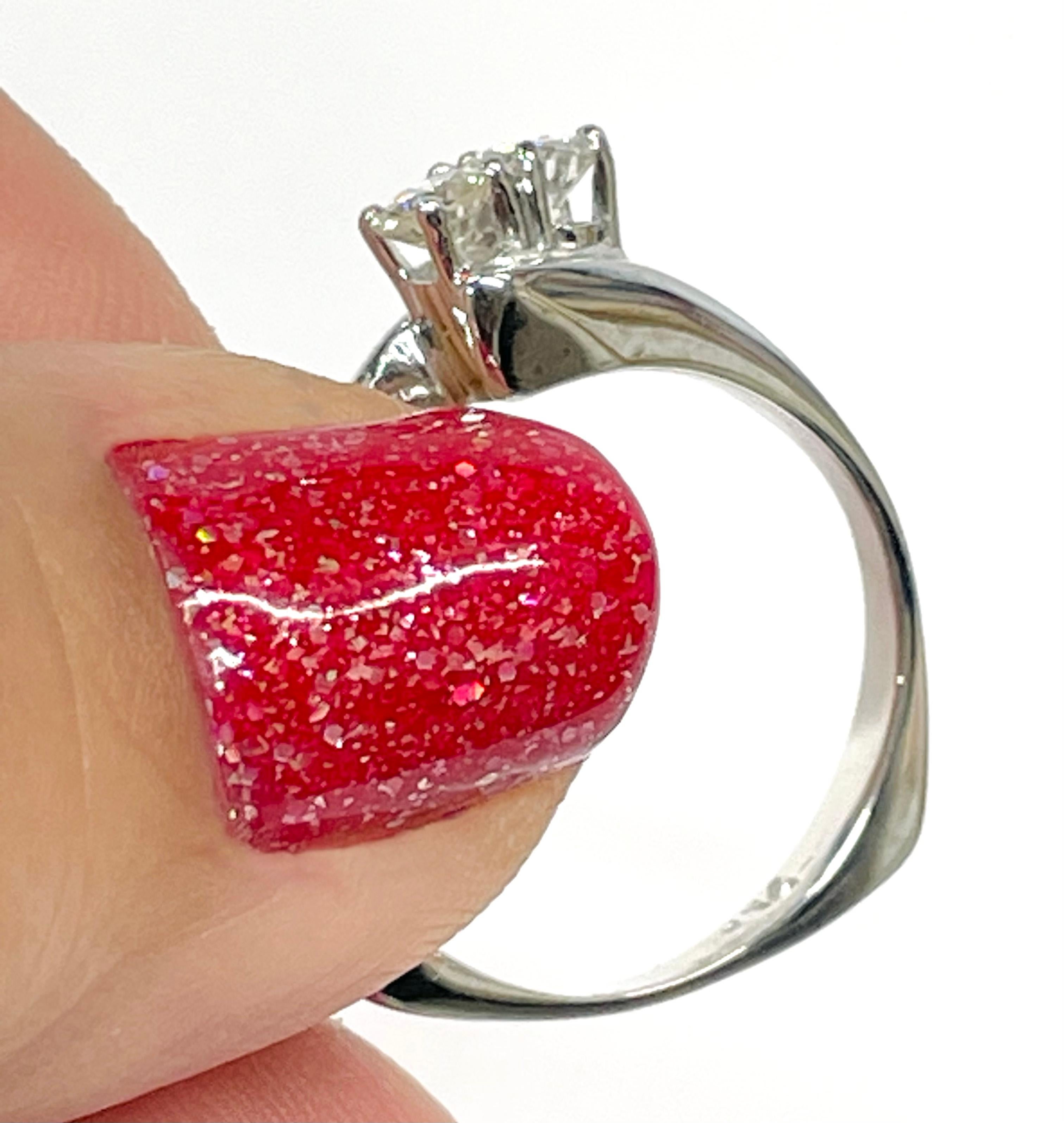 Women's or Men's White Gold Two-Diamond Ring For Sale