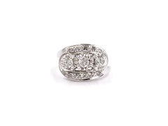 White Gold Vintage Diamond Three-Stone Ring