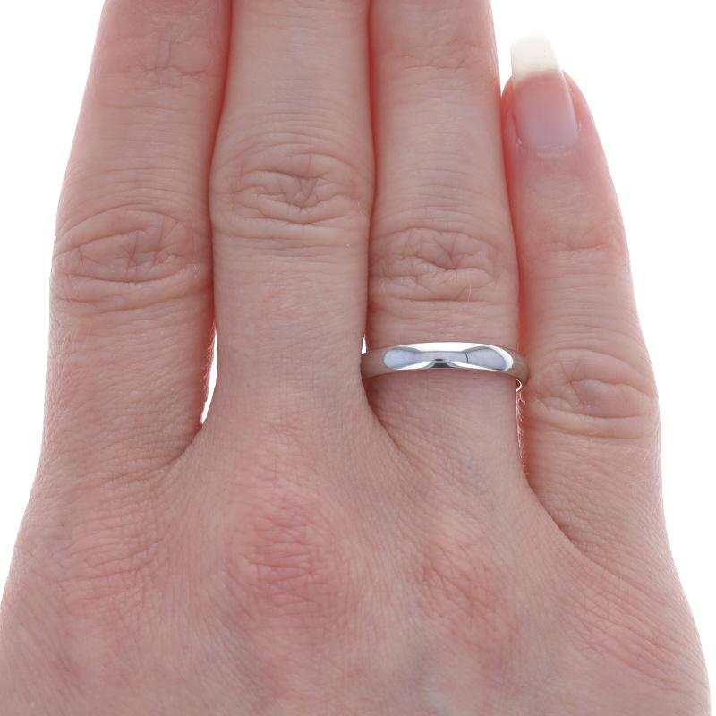 White Gold Wedding Band 10k Stackable Ring

Additional information:
Material: Metal 10k White Gold
Style: Wedding Band without Stones
Dimensions:
Face Height (north to south): 1/8