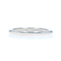 White Gold Wedding Band - 14k Stack Ring