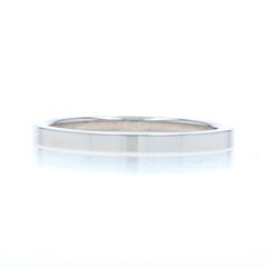 White Gold Wedding Band - 14k Stackable Ring