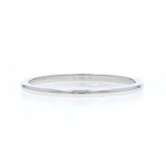 White Gold Wedding Band - 14k Stackable Ring