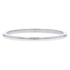 White Gold Wedding Band - 14k Stackable Ring