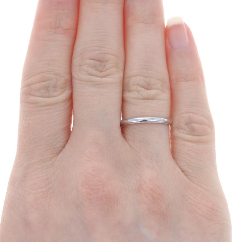 Weißgold-Hochzeitsring - 18k Milgrain-Ring im Zustand „Gut“ im Angebot in Greensboro, NC