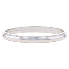 White Gold Wedding Band - 18k Milgrain Ring