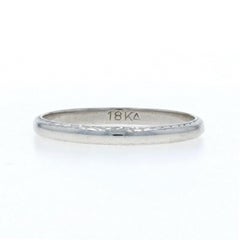 White Gold Wedding Band - 18k Vintage Ring SZ 6