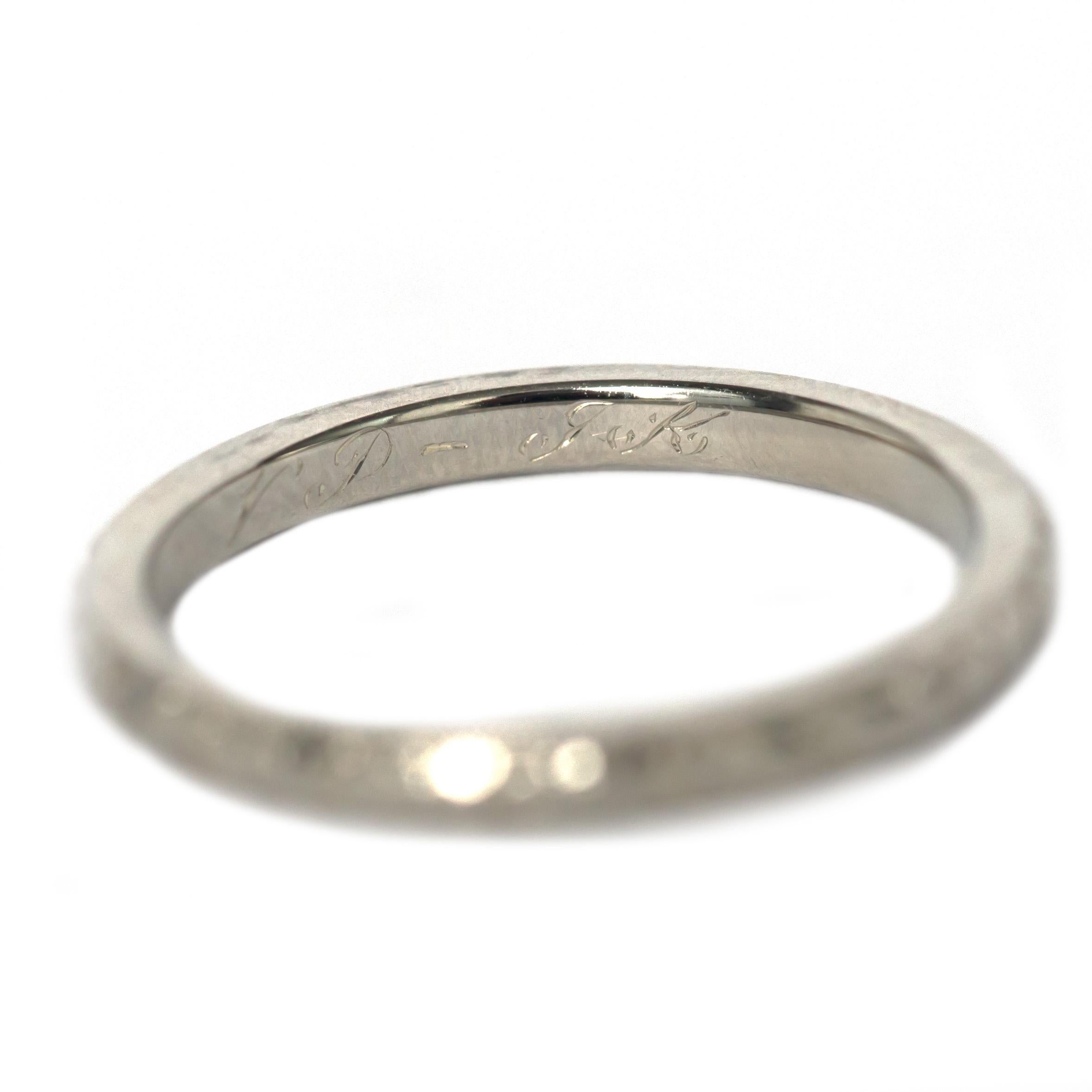 Art Deco White Gold Wedding Band For Sale
