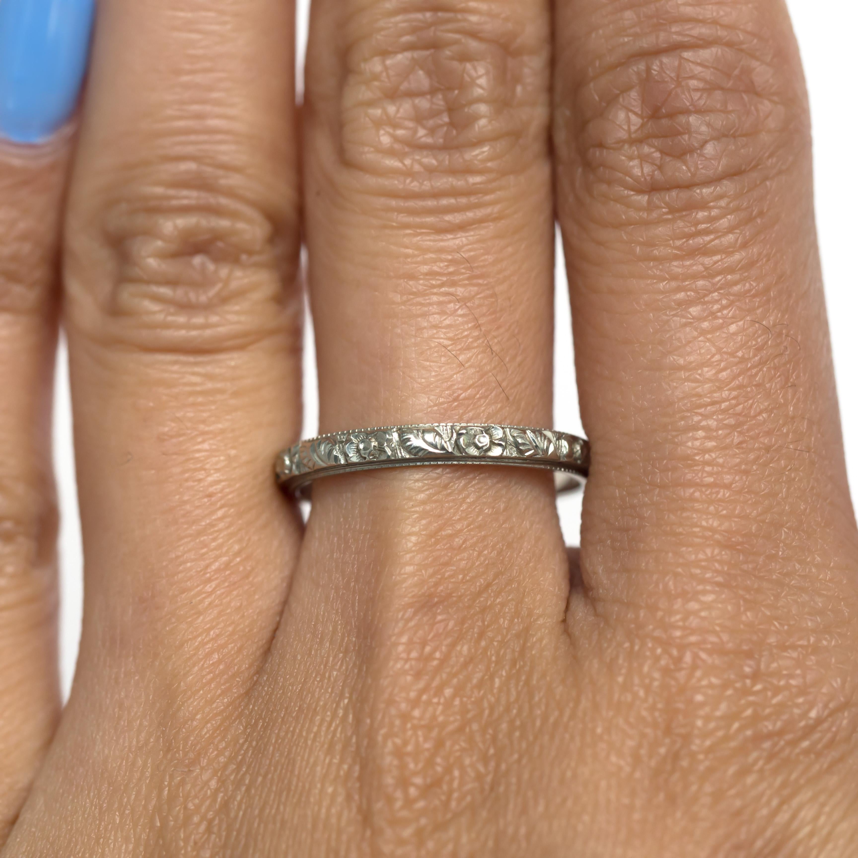 White Gold Wedding Band In Good Condition In Hicksville, NY
