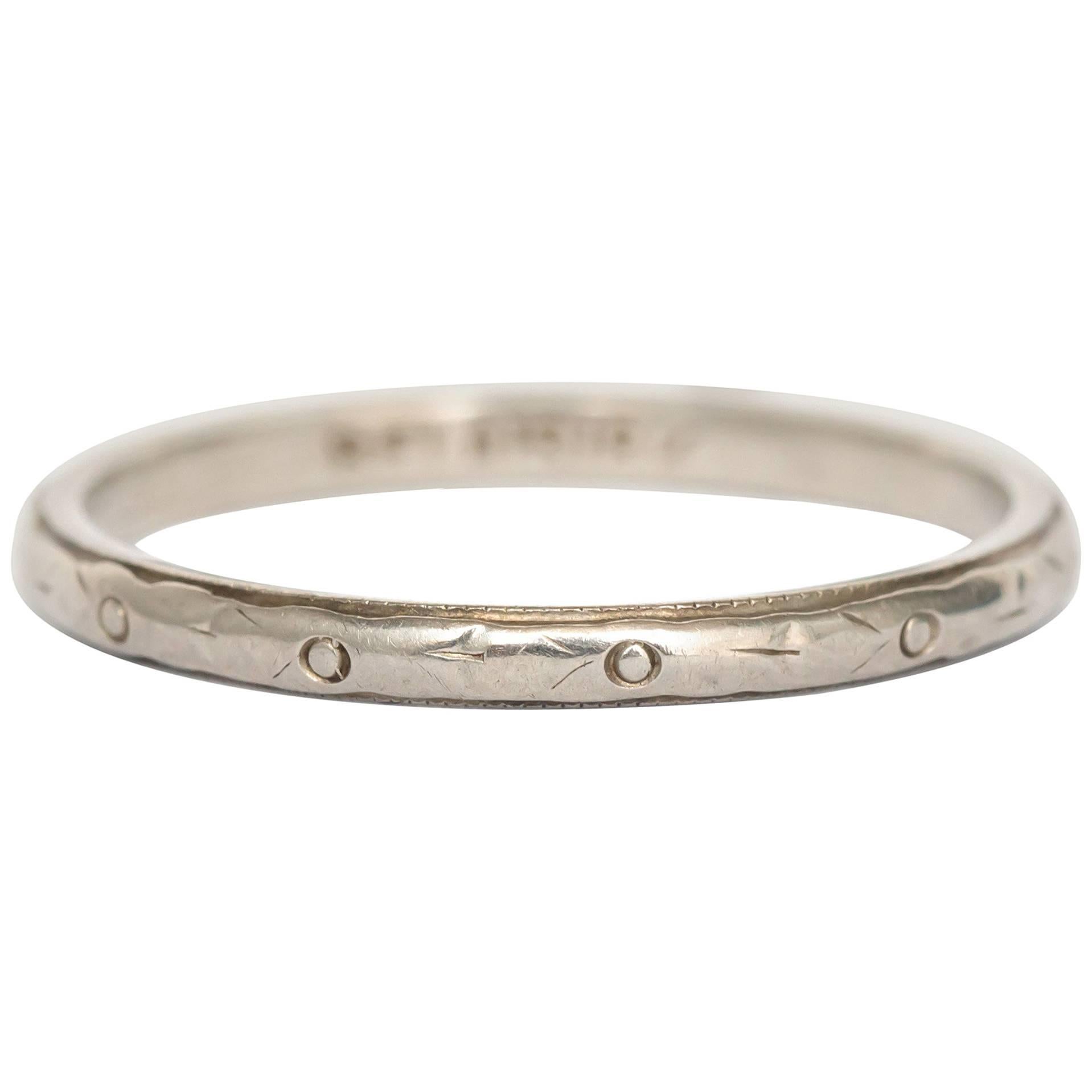 White Gold Wedding Band For Sale