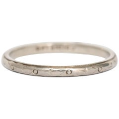 Antique White Gold Wedding Band