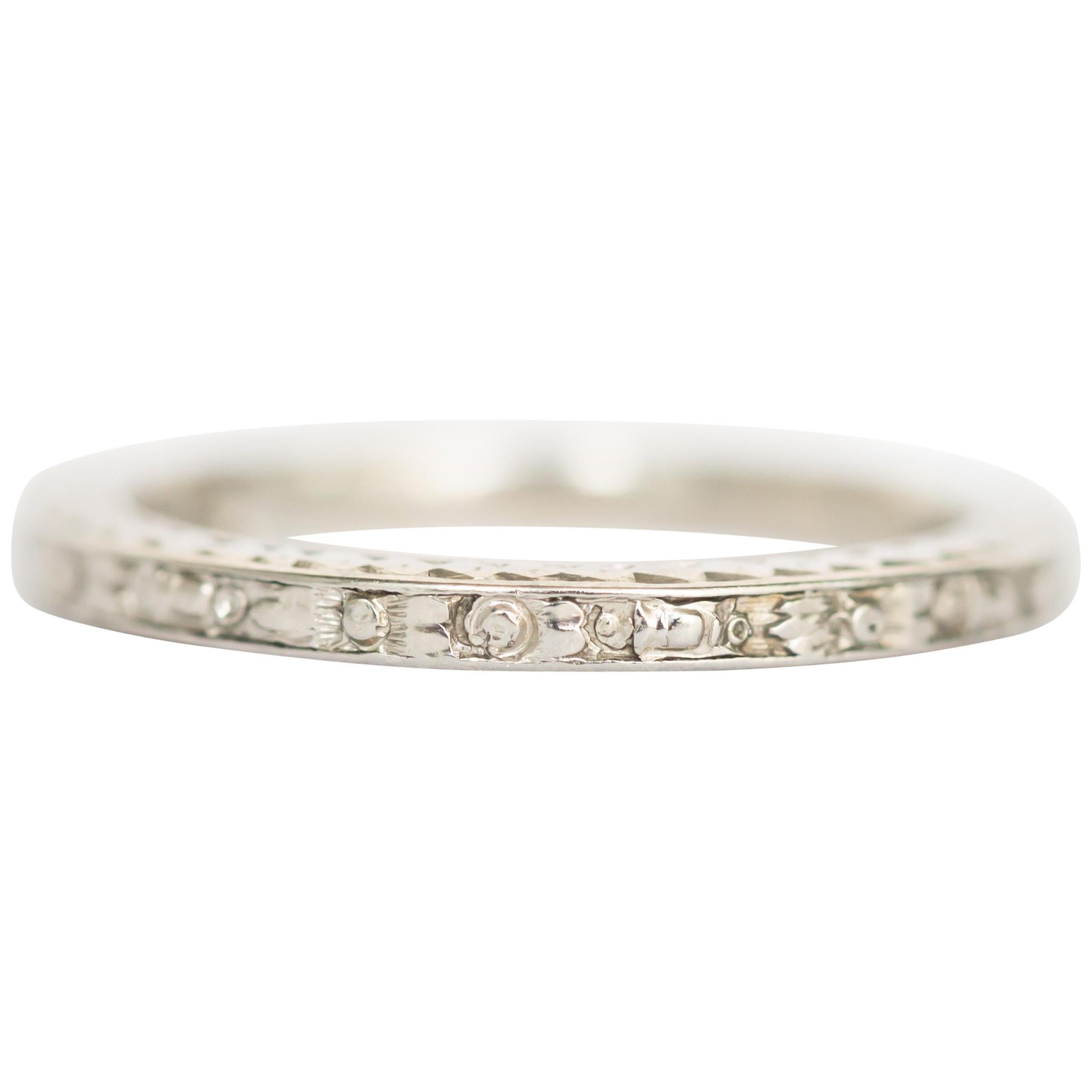 White Gold Wedding Band For Sale