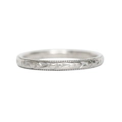Antique White Gold Wedding Band