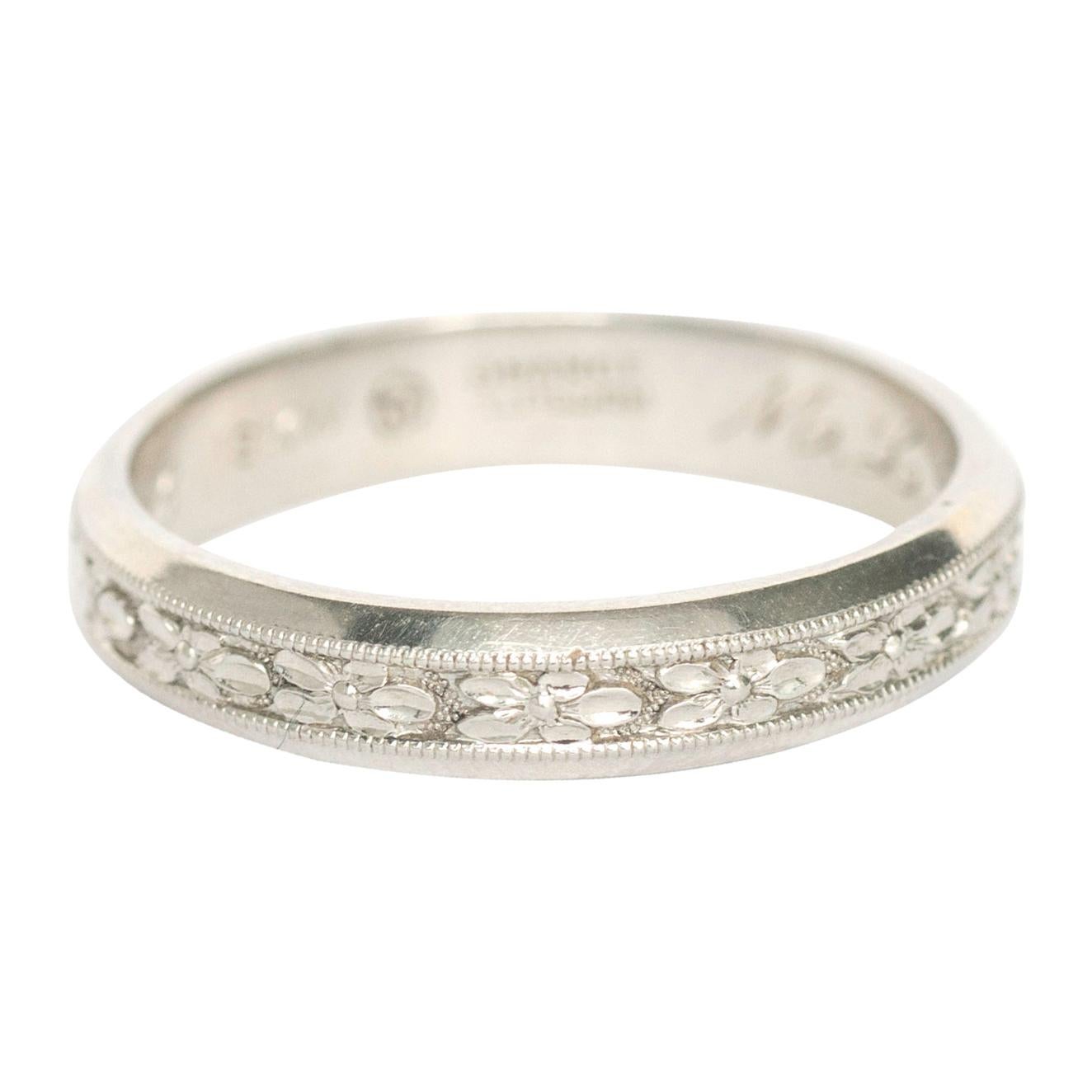 White Gold Wedding Band For Sale