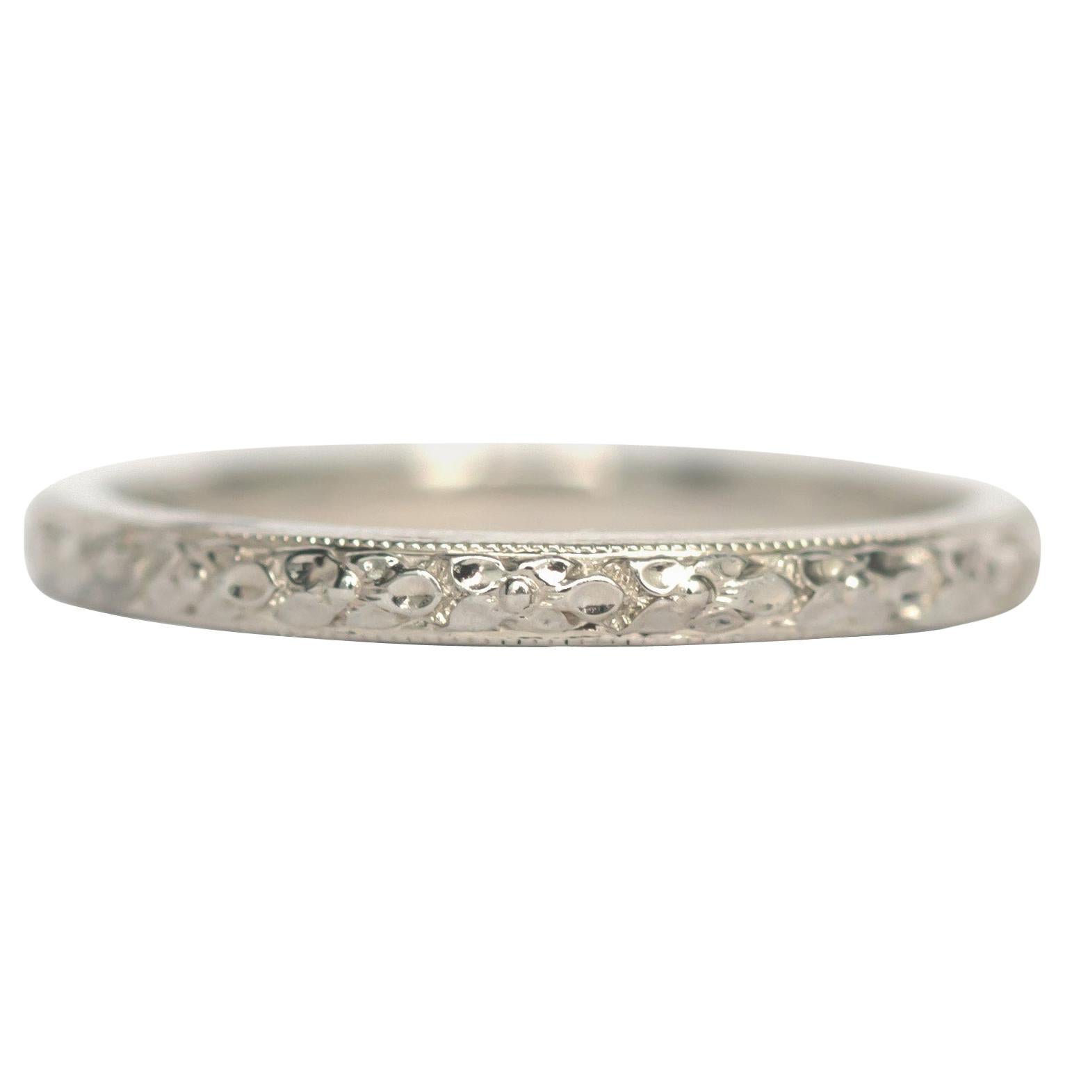 White Gold Wedding Band For Sale