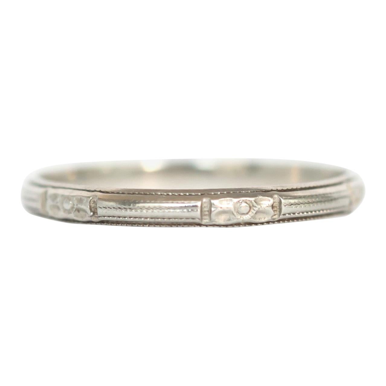 White Gold Wedding Band For Sale