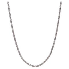 White Gold Wheat Chain Necklace 15 3/4" - 18k