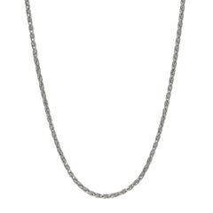 White Gold Wheat Chain Necklace 18" - 14k