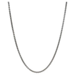 White Gold Wheat Chain Necklace 18" - 14k