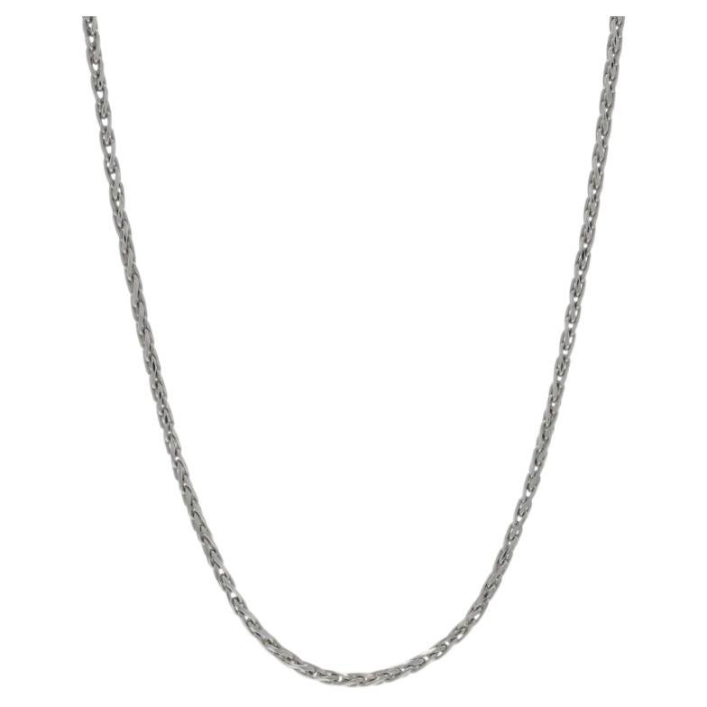 Collar de cadena de trigo de oro blanco 18" - 14k