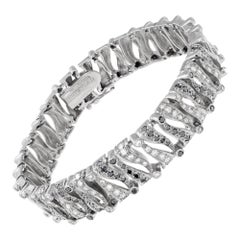 White gold white & black diamond bracelet
