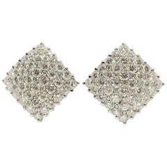 White Gold White Diamond Earrings