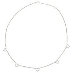 White Gold White Diamond Heart Necklace