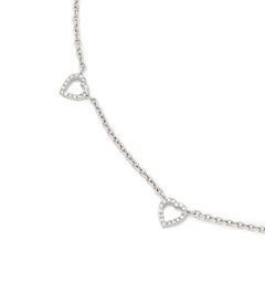 White Gold White Diamond Heart Necklace