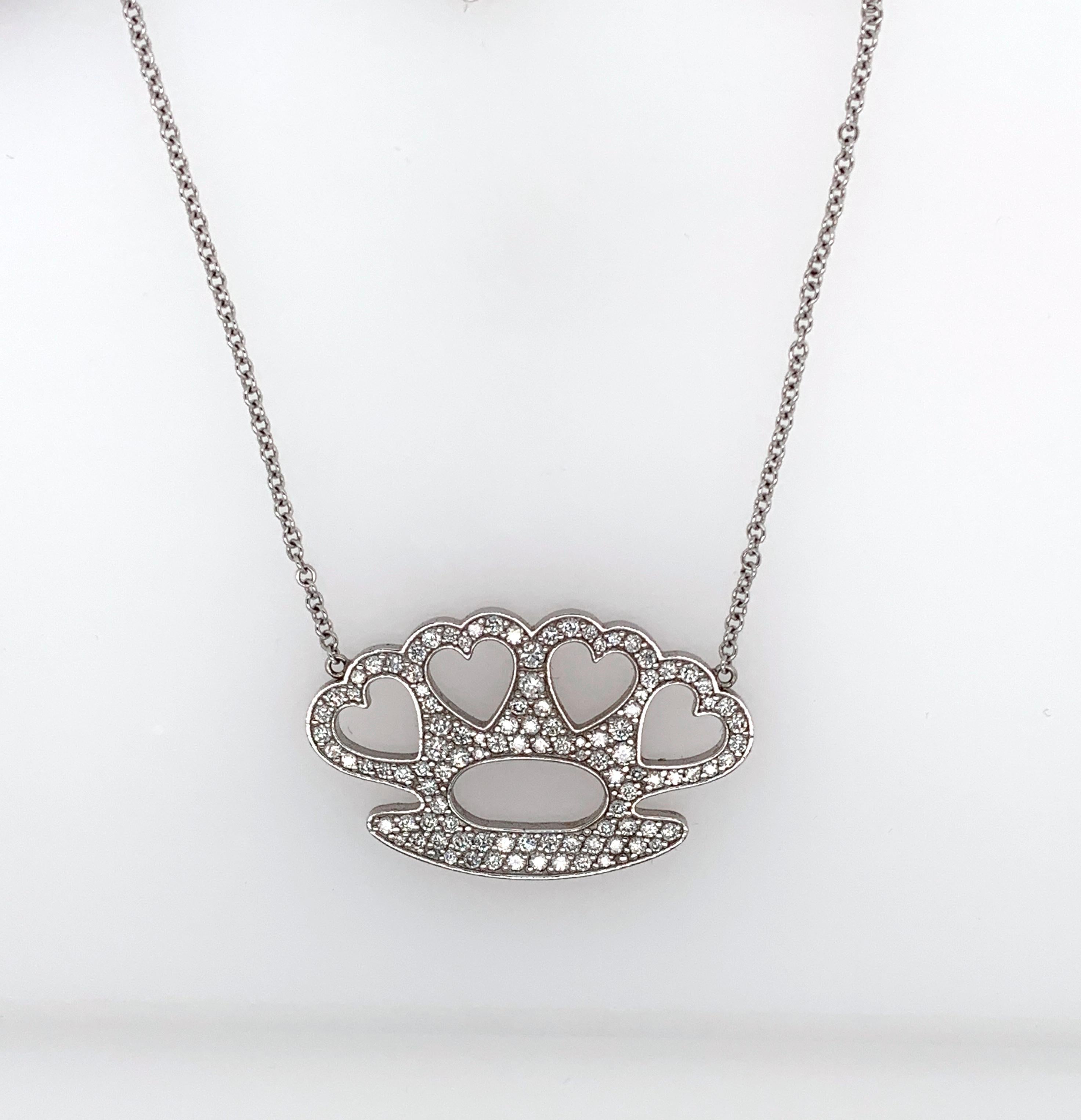 rhinestone brass knuckle necklace