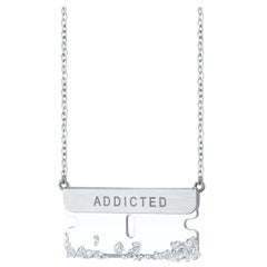 White Gold White Diamond Pendant Necklace, Addicted Razor