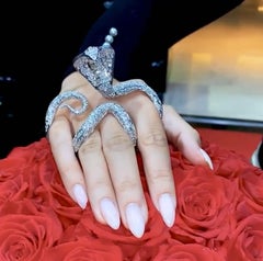 White Gold White Diamond Ring, Cobra Snake Ring