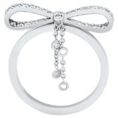 White Gold White Diamond Ring, Ribbon Ring