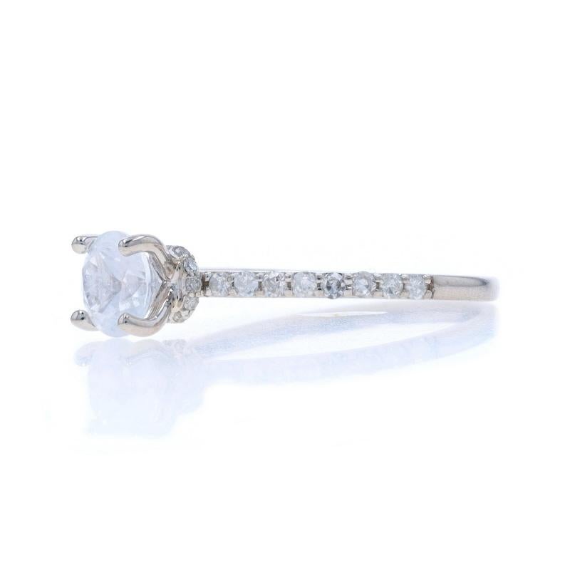 Anello di fidanzamento con zaffiro e diamante nascosto in oro bianco - 14k Rd 1,35ctw In condizioni ottime in vendita a Greensboro, NC