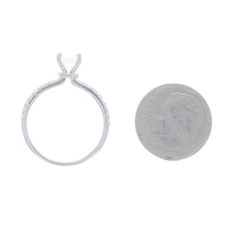 Anello di fidanzamento con zaffiro e diamante nascosto in oro bianco - 14k Rd 1,35ctw in vendita 1