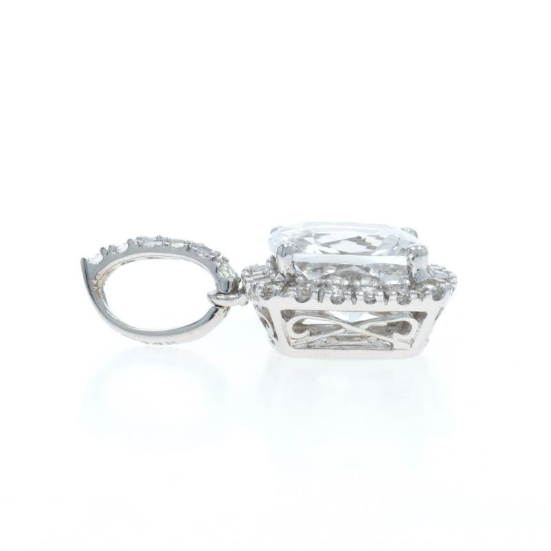 Taglio rotondo Ciondolo aureola in oro bianco - 14k Cuscino e rotondo 7,75ctw in vendita