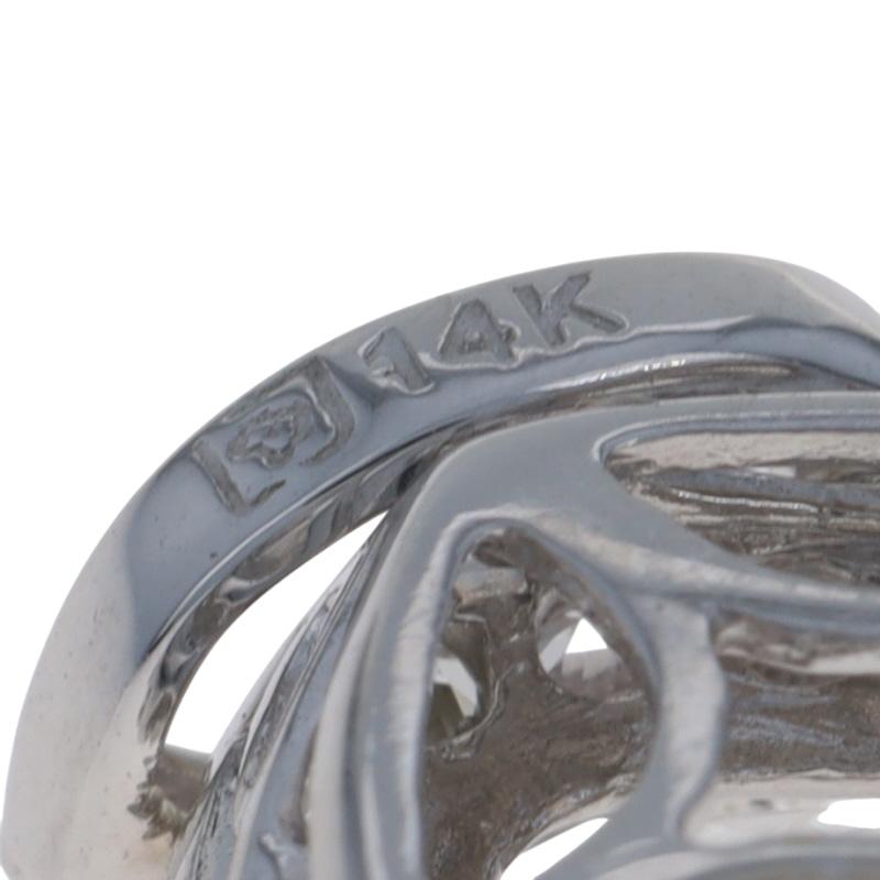 Donna Ciondolo aureola in oro bianco - 14k Cuscino e rotondo 7,75ctw in vendita