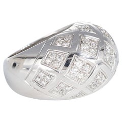 Weißgold-Ring mit breitem Band und Diamant-Pavé-Rauten, 2,86 Karat