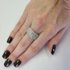 White Gold Wide Micropave Diamond Band Ring