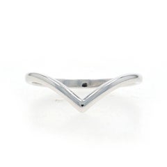 White Gold Wishbone Band - 14k Enhancer Guard Ring