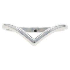 White Gold Wishbone Band - 14k Enhancer Guard Ring