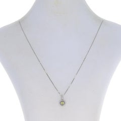 White Gold Yellow & Black Diamond Halo Necklace - 14k Rnd .71ctw Adjust Treated