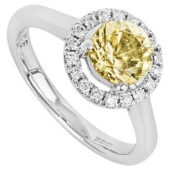 White Gold Yellow Chrysoberyl & Diamond Ring 1.00ct