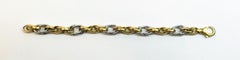 White Gold Yellow Gold Handmade Woven Link Bracelet