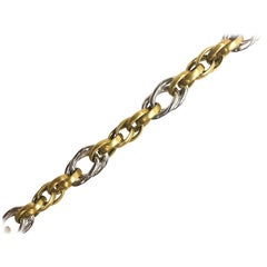White Gold Yellow Gold Handmade Woven Link Bracelet
