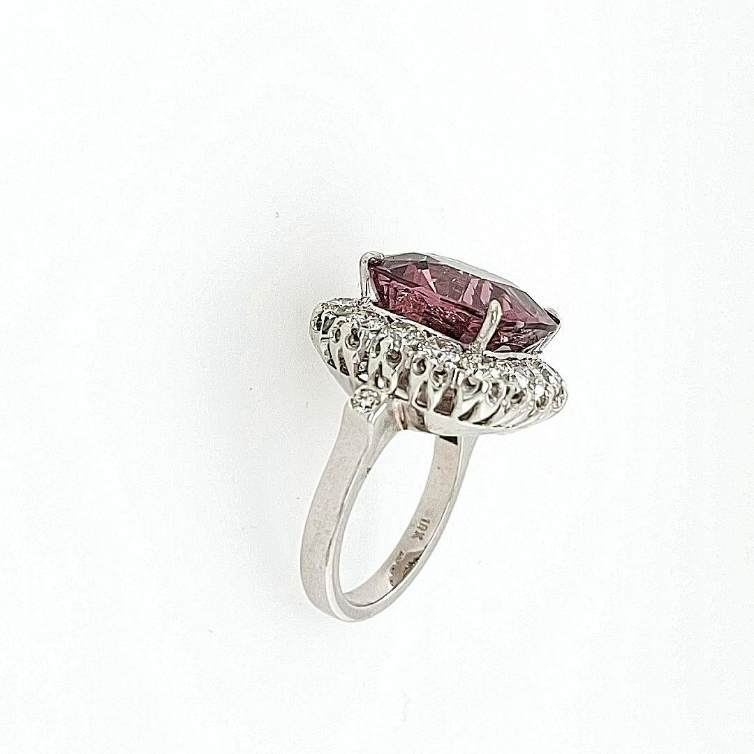 18kt Solid White Gold Diamond Ring 15.80ct Natural Pink N/H Spinel  2