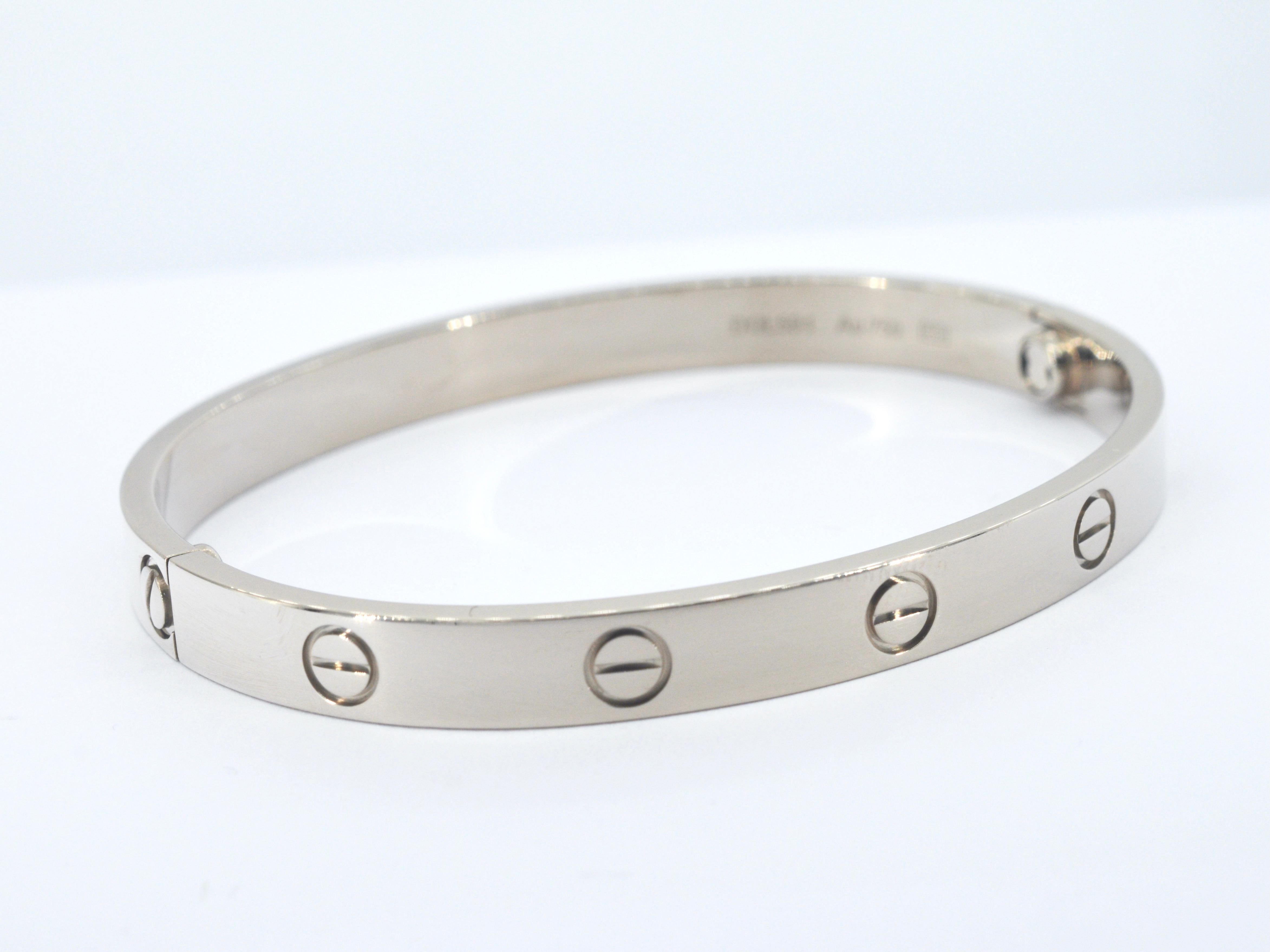 Cartier LOVE-Armband aus Weißgold im Zustand „Hervorragend“ in AMSTELVEEN, NH