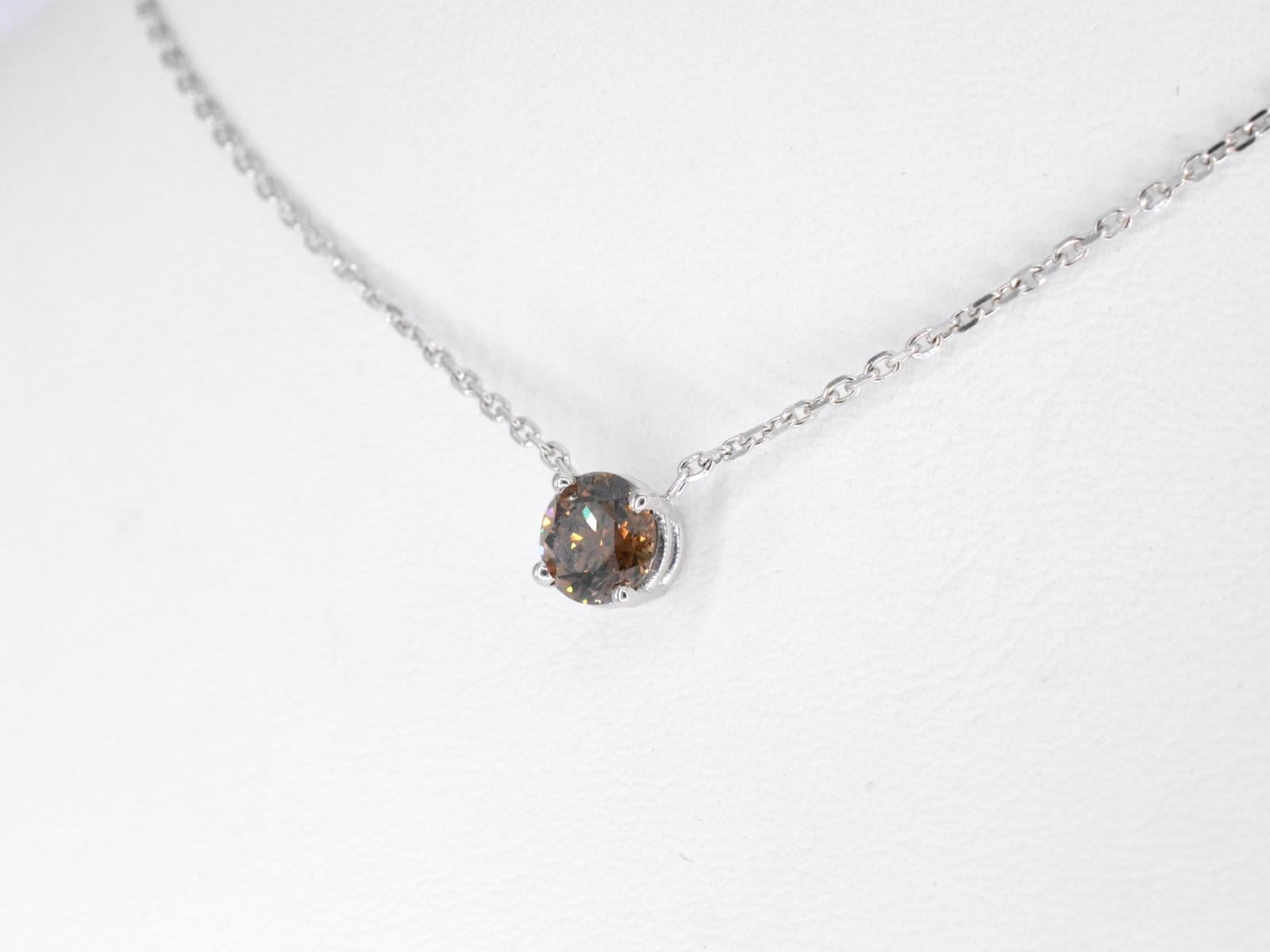 Collier en or blanc avec un diamant de 1,10 carat de GASSAN 121 Excellent état - En vente à AMSTELVEEN, NH