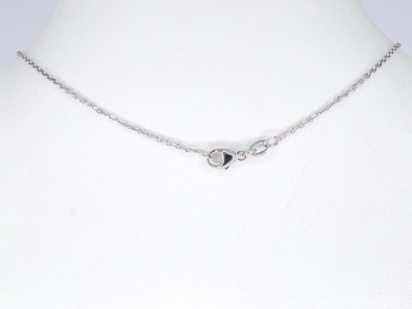 Women's or Men's White golden necklace with a diamond of 1.10 carat from GASSAN 121 For Sale