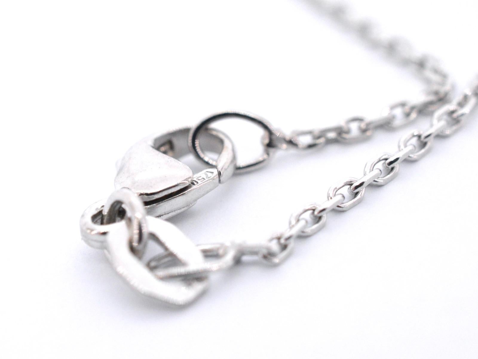 Collar de oro blanco con un diamante de 1,10 quilates de GASSAN 121 en venta 4